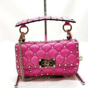 Authentic Valentino Garavani Pink Leather Shoulder Bag mn845-112525